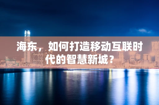 海东，如何打造移动互联时代的智慧新城？