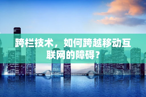 跨栏技术，如何跨越移动互联网的障碍？