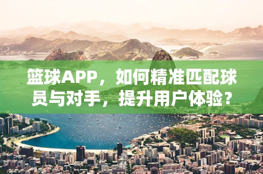 篮球APP，如何精准匹配球员与对手，提升用户体验？