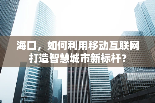 海口，如何利用移动互联网打造智慧城市新标杆？