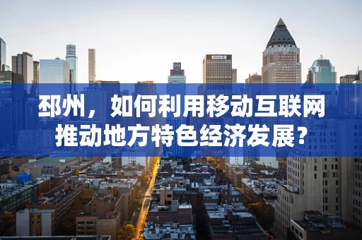 邳州，如何利用移动互联网推动地方特色经济发展？