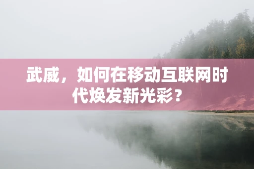 武威，如何在移动互联网时代焕发新光彩？