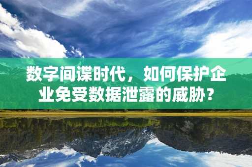 数字间谍时代，如何保护企业免受数据泄露的威胁？