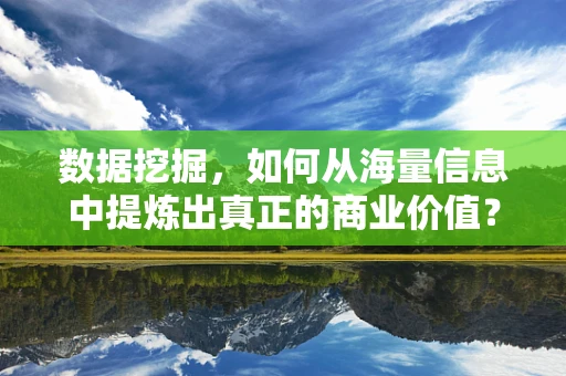 数据挖掘，如何从海量信息中提炼出真正的商业价值？