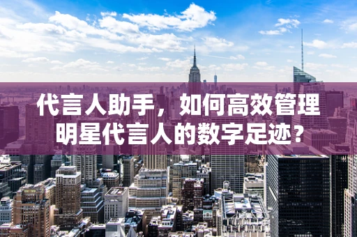 代言人助手，如何高效管理明星代言人的数字足迹？