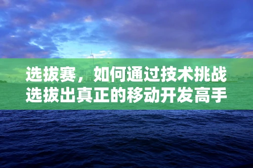 选拔赛，如何通过技术挑战选拔出真正的移动开发高手？