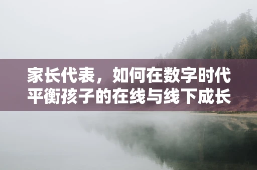 家长代表，如何在数字时代平衡孩子的在线与线下成长？