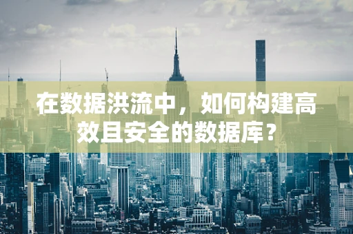 在数据洪流中，如何构建高效且安全的数据库？