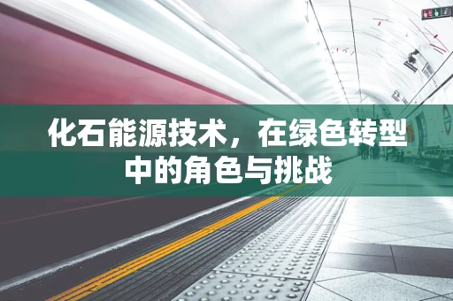 化石能源技术，在绿色转型中的角色与挑战