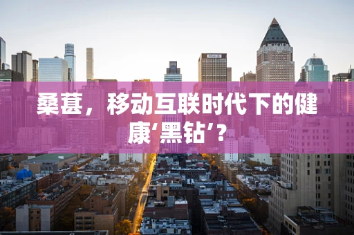 桑葚，移动互联时代下的健康‘黑钻’？