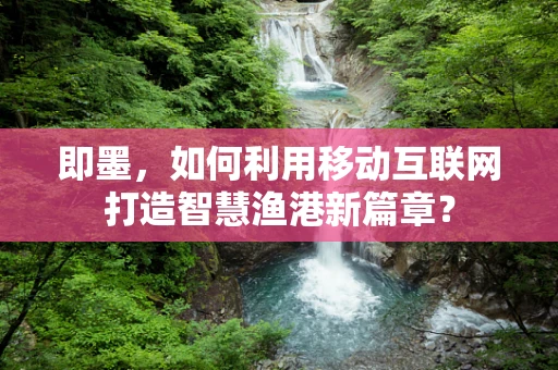 即墨，如何利用移动互联网打造智慧渔港新篇章？