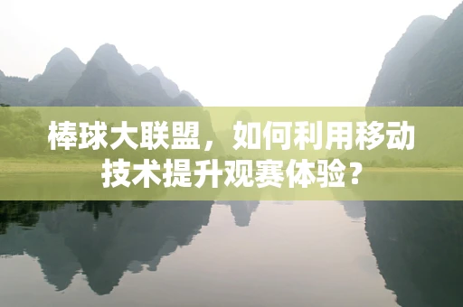 棒球大联盟，如何利用移动技术提升观赛体验？