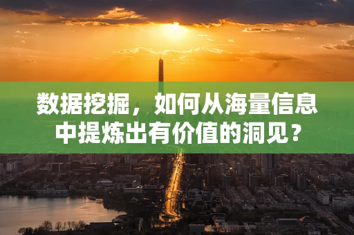 数据挖掘，如何从海量信息中提炼出有价值的洞见？