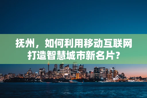 抚州，如何利用移动互联网打造智慧城市新名片？