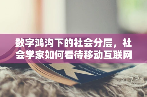 数字鸿沟下的社会分层，社会学家如何看待移动互联网时代的机遇与挑战？