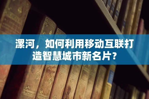 漯河，如何利用移动互联打造智慧城市新名片？