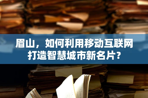 眉山，如何利用移动互联网打造智慧城市新名片？