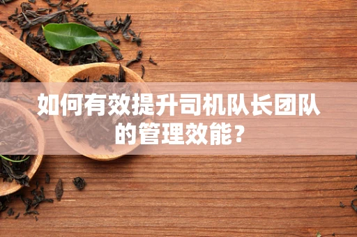 如何有效提升司机队长团队的管理效能？