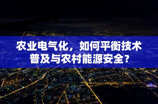 农业电气化，如何平衡技术普及与农村能源安全？