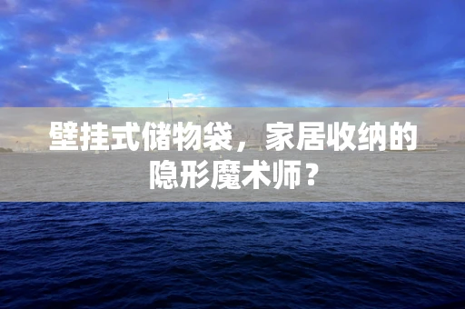 壁挂式储物袋，家居收纳的隐形魔术师？