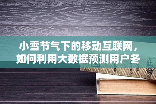 小雪节气下的移动互联网，如何利用大数据预测用户冬季取暖需求？