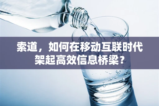 索道，如何在移动互联时代架起高效信息桥梁？