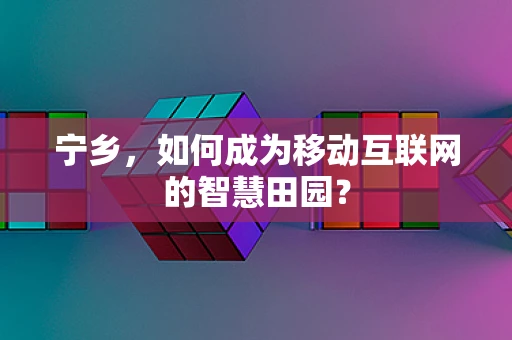 宁乡，如何成为移动互联网的智慧田园？