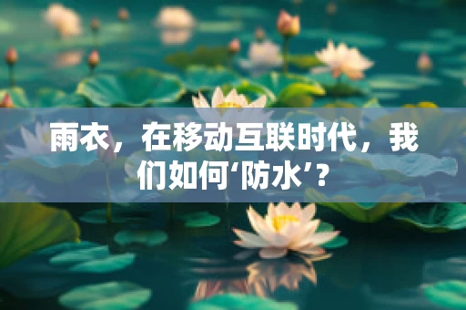 雨衣，在移动互联时代，我们如何‘防水’？