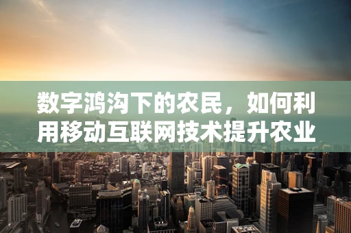 数字鸿沟下的农民，如何利用移动互联网技术提升农业生产力？