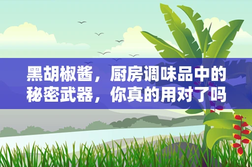 黑胡椒酱，厨房调味品中的秘密武器，你真的用对了吗？