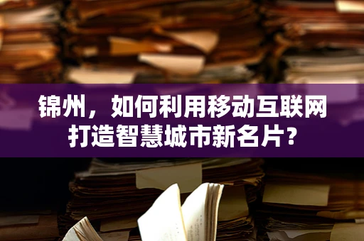 锦州，如何利用移动互联网打造智慧城市新名片？