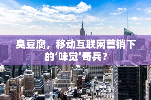 臭豆腐，移动互联网营销下的‘味觉’奇兵？