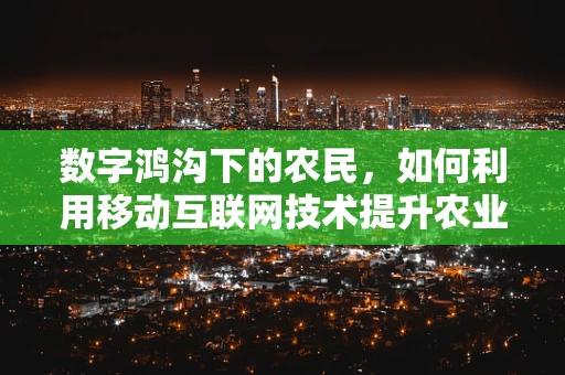 数字鸿沟下的农民，如何利用移动互联网技术提升农业生产力？