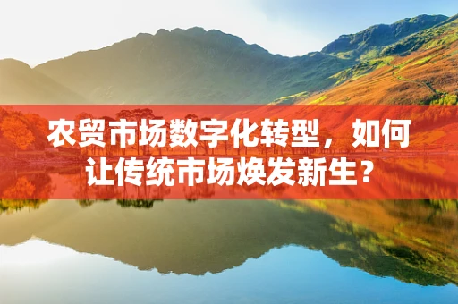 农贸市场数字化转型，如何让传统市场焕发新生？