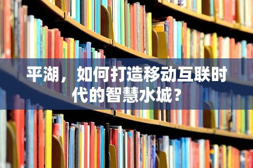 平湖，如何打造移动互联时代的智慧水城？