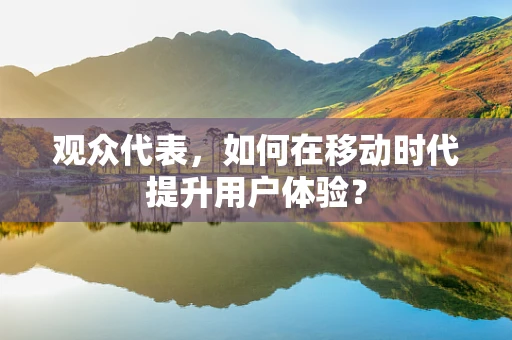 观众代表，如何在移动时代提升用户体验？