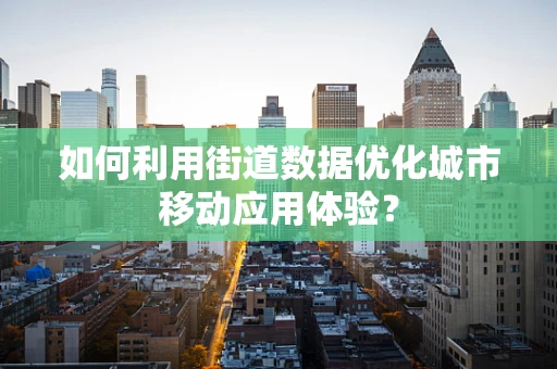 如何利用街道数据优化城市移动应用体验？