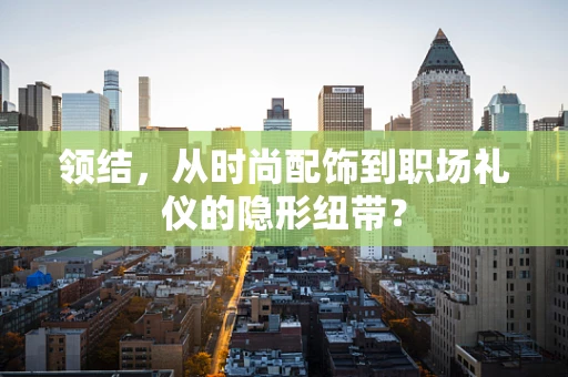 领结，从时尚配饰到职场礼仪的隐形纽带？